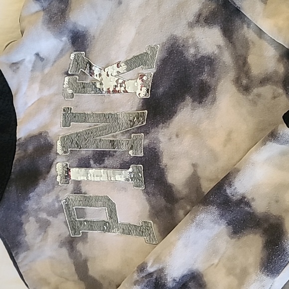 RARE PINK Victoria's secret black and white sequin reversible zip up - Picture 9 of 16